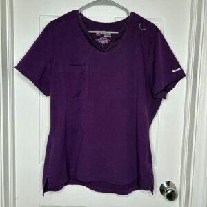 Grey's Anatomy by Barco Eggplant Scrub Top Women's Large